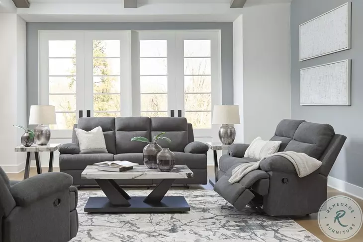Yarrow Lane Charcoal Reclining Loveseat