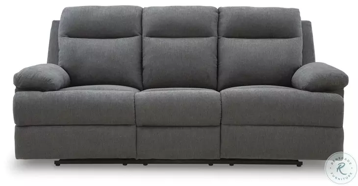 Tarrant Charcoal Reclining Sofa with Drop Down Table