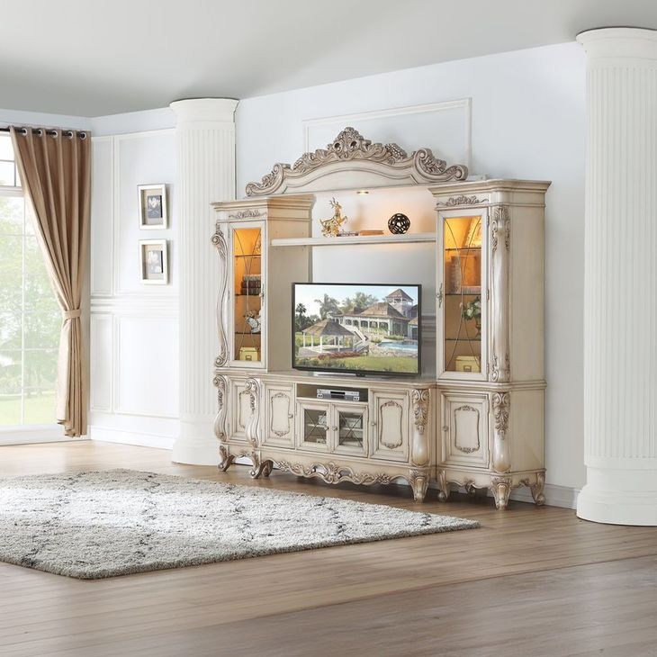 Gorsedd Golden Ivory 117" Entertainment Center with LED