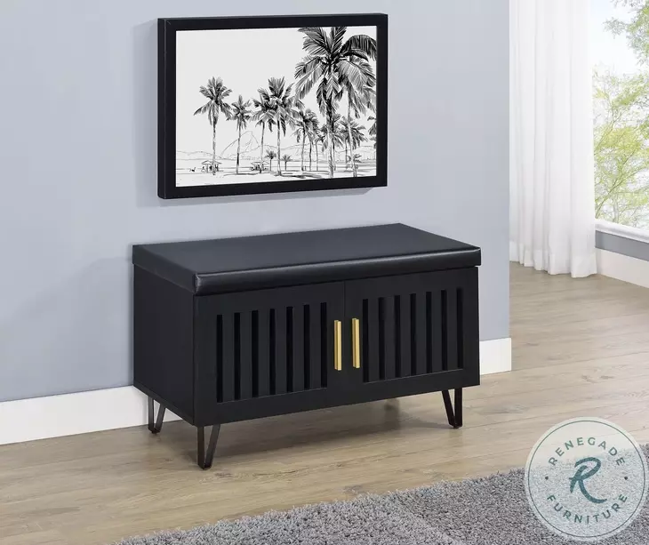 Brixton Black Entryway Shoe Storage Bench