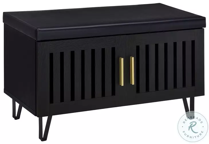 Brixton Black Entryway Shoe Storage Bench