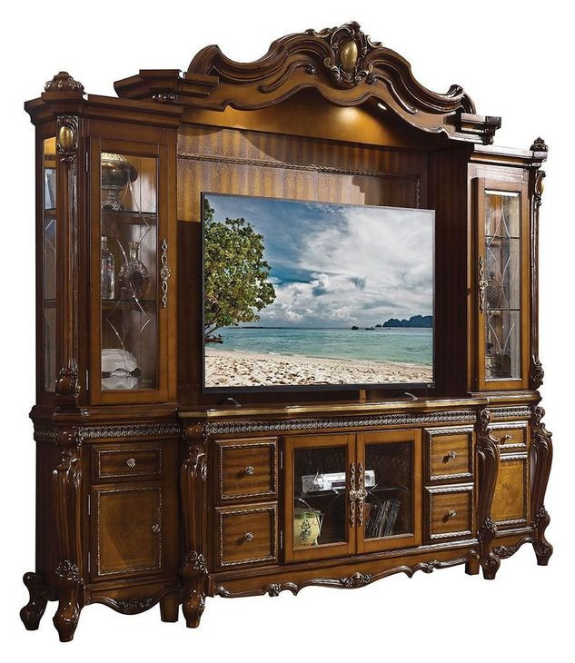 Picardy Honey Oak 115" Entertainment Center with LED