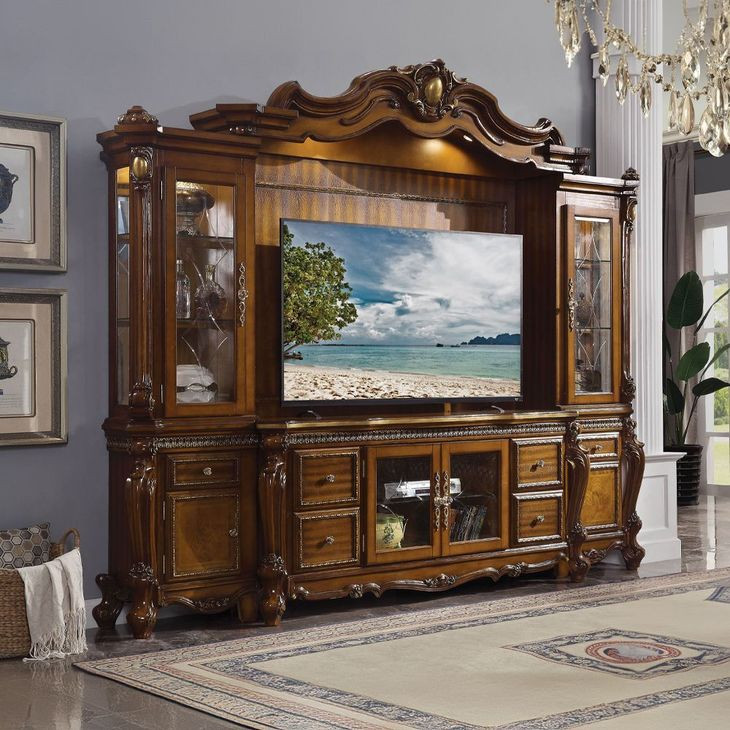 Picardy Honey Oak 115" Entertainment Center with LED