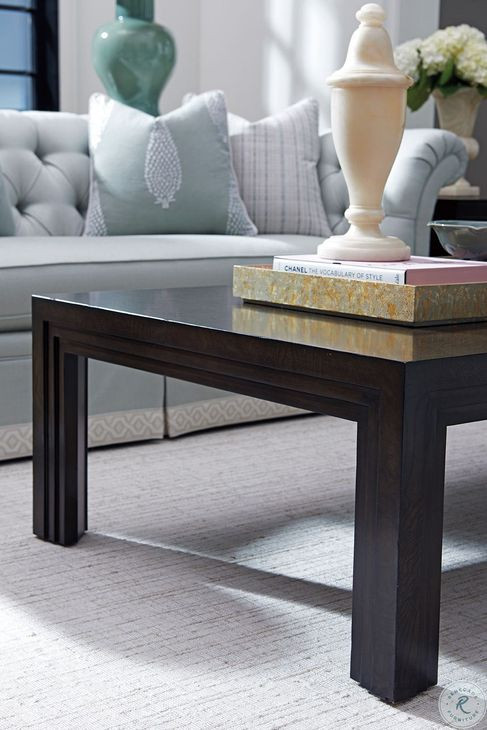 Brentwood Cherry  Essex Rectangular Cocktail Table By Barclay Butera