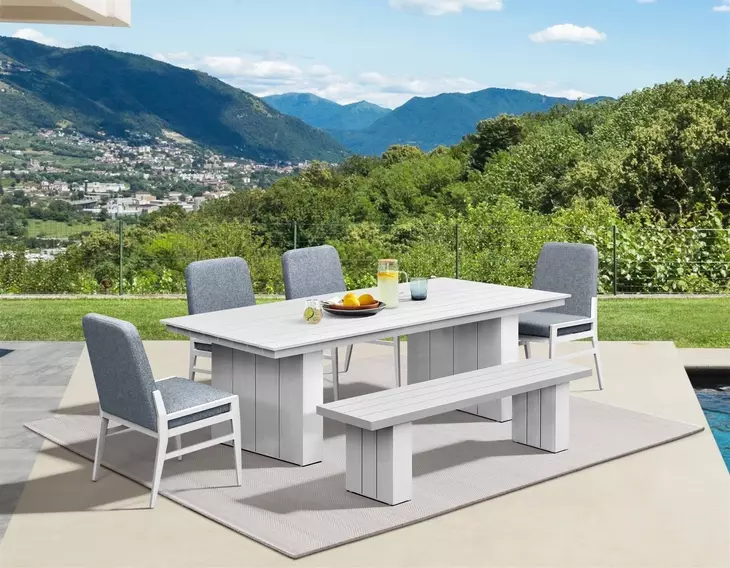 Nash Outdoor Dining Blue Upholstered Outdoor Side Chair Set of 2
