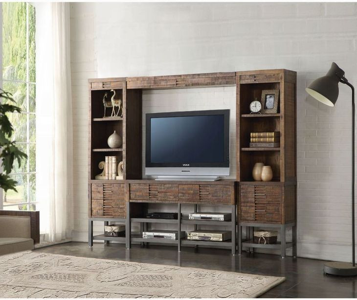 Andria Reclaimed Oak 97" Entertainment Center