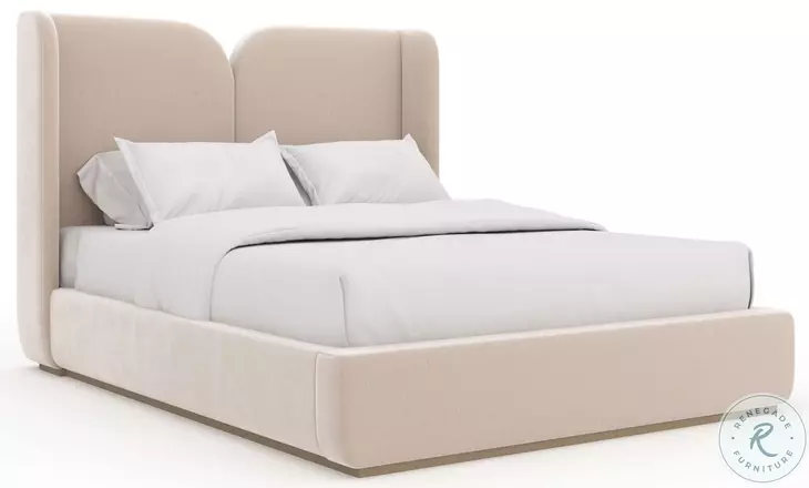 Oblique Ivory Queen Upholstered Bed