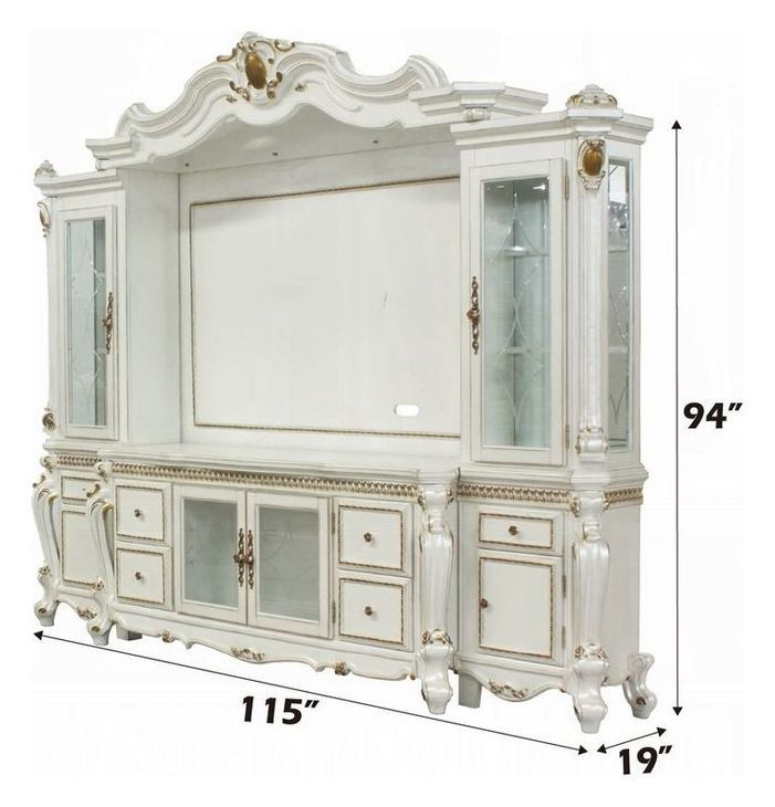 Picardy Antique Pearl 115" Entertainment Center with LED