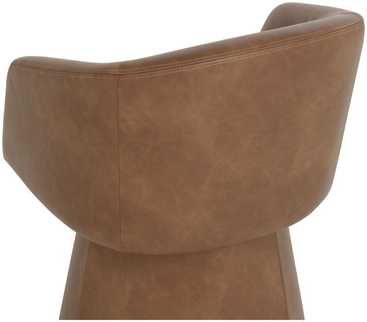Ettara Copley Cognac Upholstered Swivel Dining Armchair