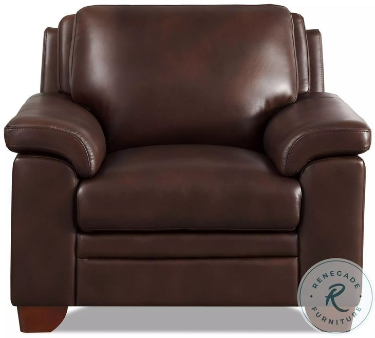 Ironvale Chestnut Leather Upholstered Accent Chair