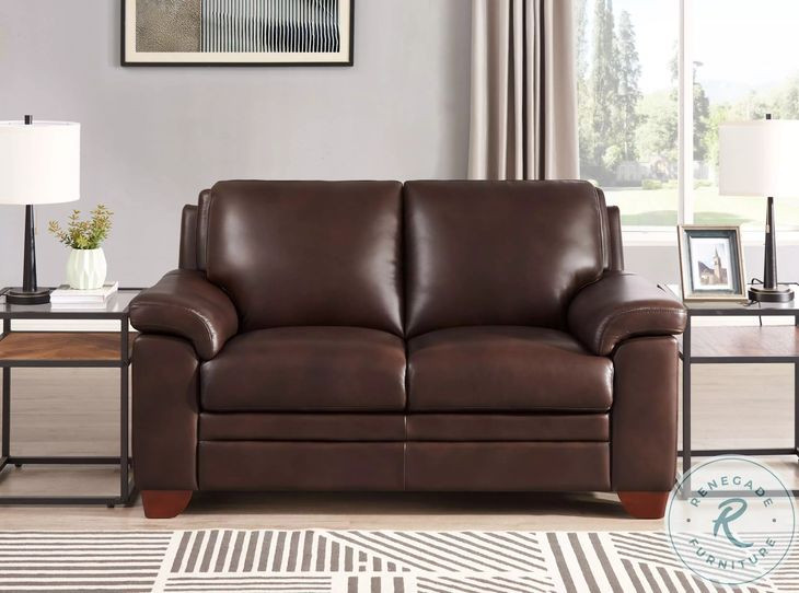 Ironvale Chestnut Leather 62" Loveseat
