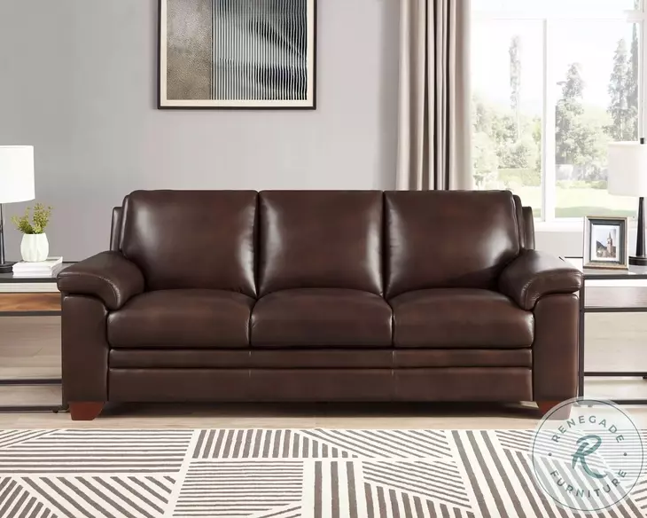 Ironvale Chestnut Leather Living Room Set