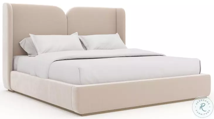 Oblique Ivory King Upholstered Bed
