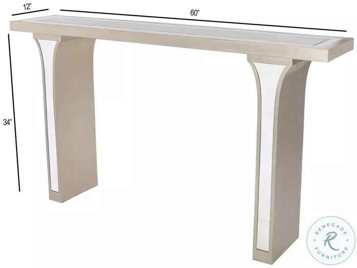 Katya Silver Leaf Console Table