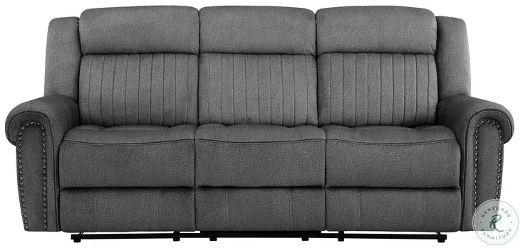 Brennen Charcoal Double Reclining Sofa