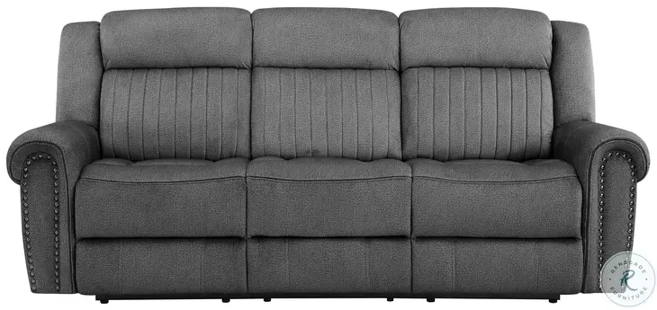 Brennen Charcoal Power Double Reclining Sofa