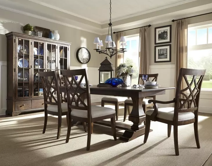 Trisha Yearwood Home Coffee 102" Extendable Rectangular Dining Table