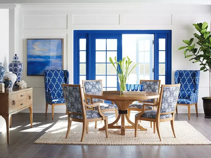 Eastbluff Blue Upholstered Arm Chair