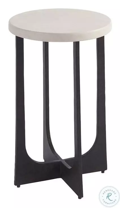 Newport Cast Stone And Aged Bronze Breakwater Accent Table By Barclay Butera