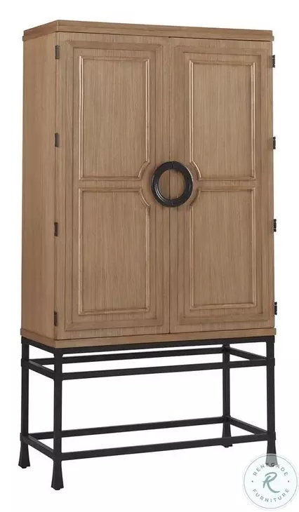 Newport Sandstone Jade Bar Chest on Stand By Barclay Butera