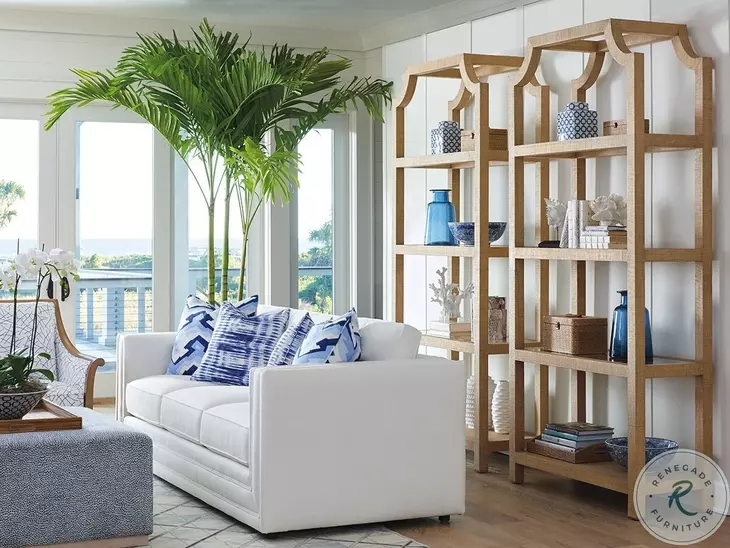 Newport Sandstone Beachcomber Raffia Etagere By Barclay Butera