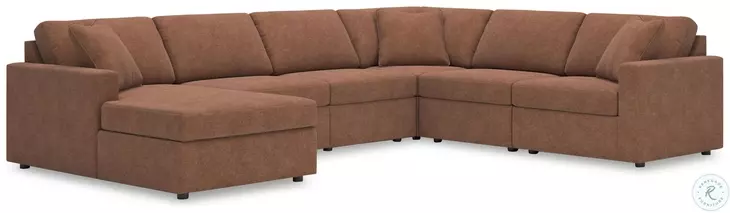 Modmax Spice 6-Piece Performance Fabric Modular Sectional with LAF Chaise
