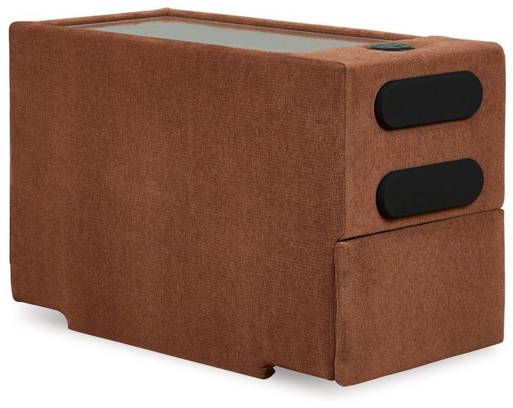 Modmax Spice Performance Fabric 8 Piece Modular Double Chaise Sectional with Audio and Storage Consoles