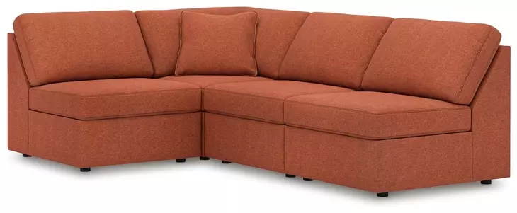Modmax Spice Performance Fabric 4 Piece Modular Sectional with Armless Chairs