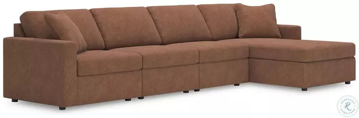 Modmax Spice 4-Piece Performance Fabric Modular Sectional with RAF Chaise