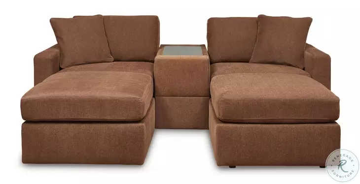 Modmax Spice Performance Fabric Modular Sectional Sofa with Storage Console