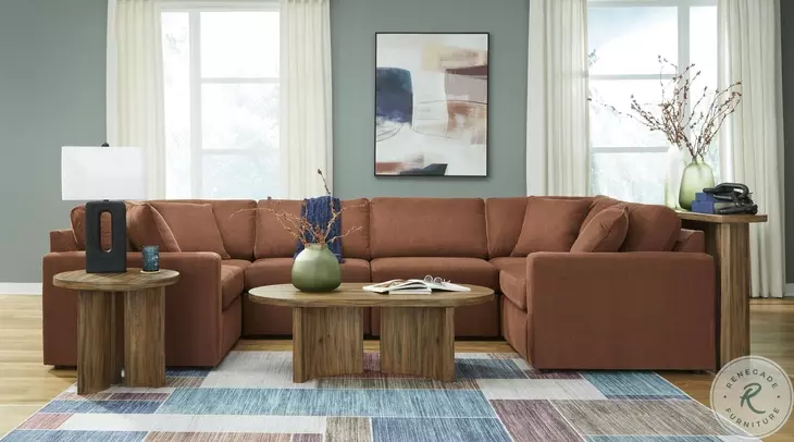 Modmax Spice 6-Piece Performance Fabric Modular U-Shaped Sectional