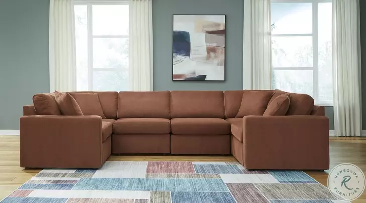 Modmax Spice 6-Piece Performance Fabric Modular U-Shaped Sectional