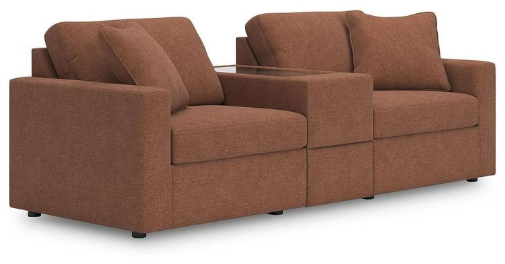 Modmax Spice Performance Fabric Modular Sectional Sofa with Storage Console