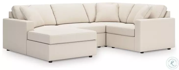 Modmax Oyster 4 Piece Performance Fabric Sectional with LAF Chaise