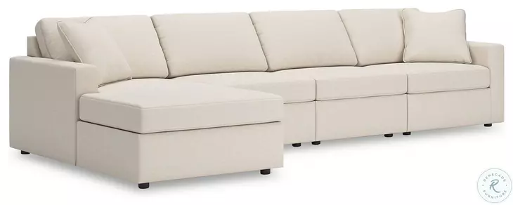 Modmax Oyster 4-Piece Performance Fabric Modular Sectional with LAF Chaise