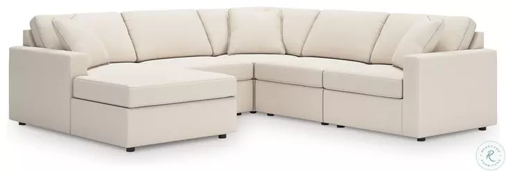 Modmax Oyster 5 Piece Performance Fabric Sectional with LAF Chaise