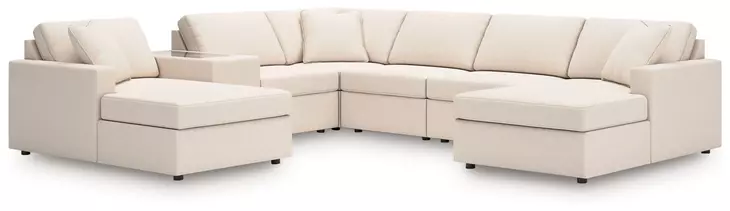 Modmax Oyster Performance Fabric 7 Piece Modular Sectional