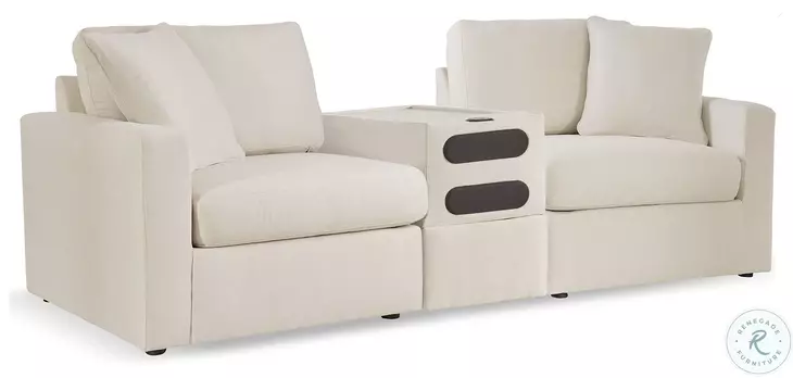 Modmax Oyster Performance Fabric Modular Sectional Sofa with Audio Console