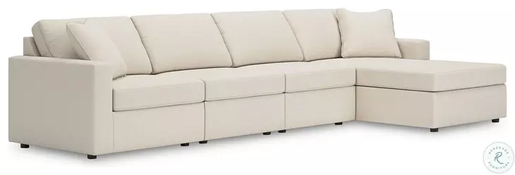 Modmax Oyster 4-Piece Performance Fabric Modular Sectional with RAF Chaise