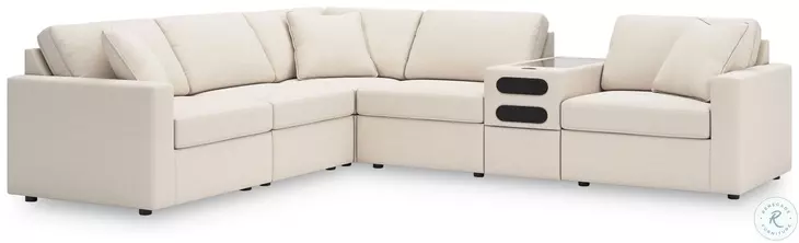 Modmax Oyster 6-Piece Performance Fabric Modular Sectional with Audio Console