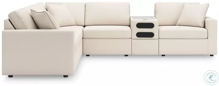 Modmax Oyster 6-Piece Performance Fabric Modular Sectional with Audio Console