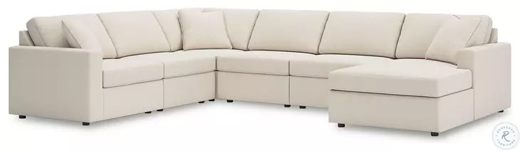 Modmax Oyster 6-Piece Performance Fabric Modular Sectional with RAF Chaise