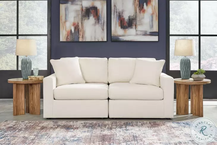Modmax Oyster Performance Fabric Modular 2 Piece Sectional Sofa