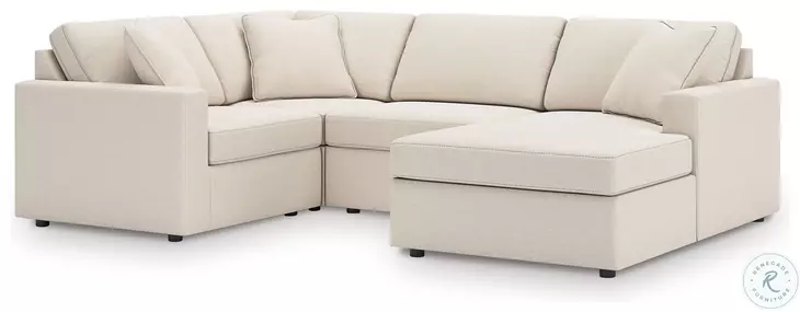 Modmax Oyster 4 Piece Performance Fabric Sectional with RAF Chaise