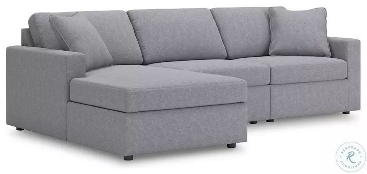 Modmax Granite 3-Piece Performance Fabric Modular Sofa with LAF Chaise