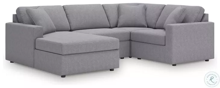 Modmax Granite 4 Piece Performance Fabric Sectional with LAF Chaise