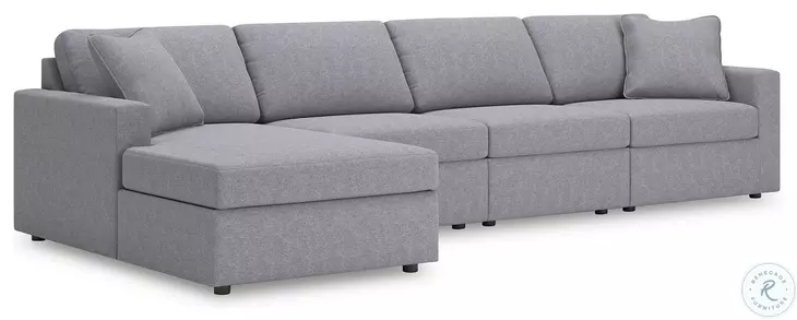 Modmax Granite 4-Piece Performance Fabric Modular Sectional with LAF Chaise