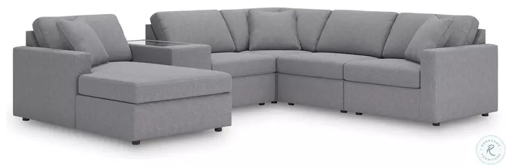 Modmax Granite 6 Piece Performance Fabric Sectional with LAF Chaise