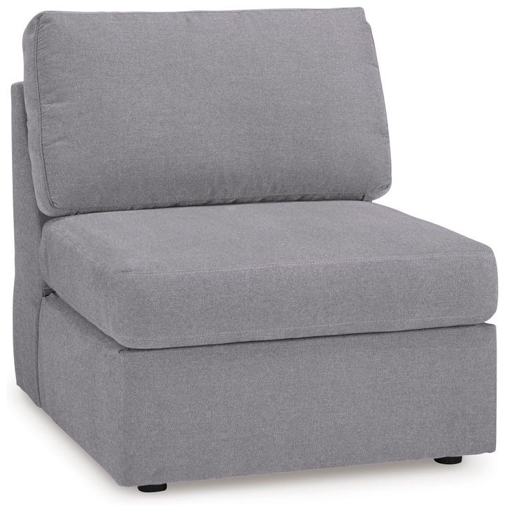 Modmax Granite Performance Fabric 8 Piece Modular Double Chaise Sectional with Audio and Storage Consoles