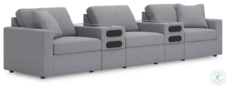 Modmax Granite 5-Piece Performance Fabric Modular Sectional with Audio Consoles